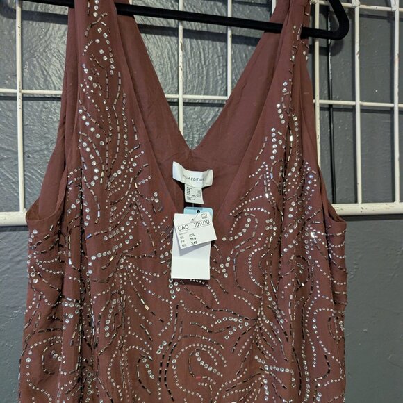 BNWT H&M Edition Burgundy Beaded Dress. Size XXL - Picture 4 of 5